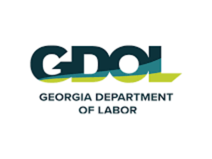 Logo reads Georgia Department of labor; clicking the link takes you to the Georgia Department of Labor website